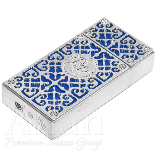 Zapalniczka Rocky Patel Burn Lighter Navy Blue & Chrome Plates