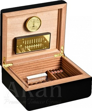 Humidor Adorini Carrara Medium Black Deluxe 6096