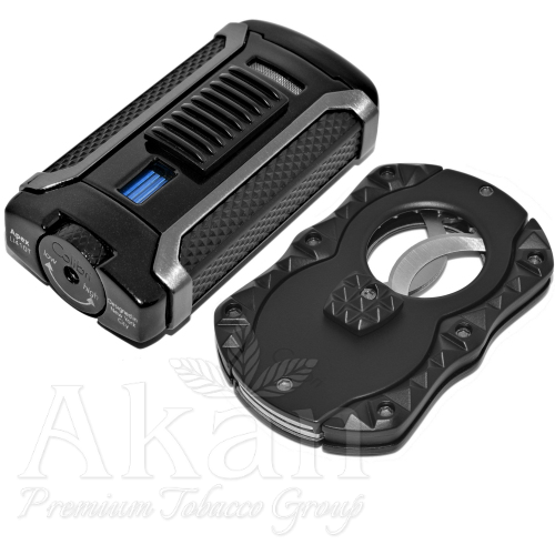 Zestaw prezentowy Colibri Apex (zapalniczka + obcinarka) GS410T1 Black