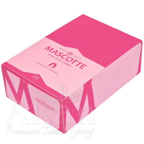 Bibułki Mascotte Slim Size Pink Magnetic + Filtry (26 x 34 listki)